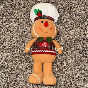 Hobby Lobby Gingerbread Plush with Red and Green Plaid